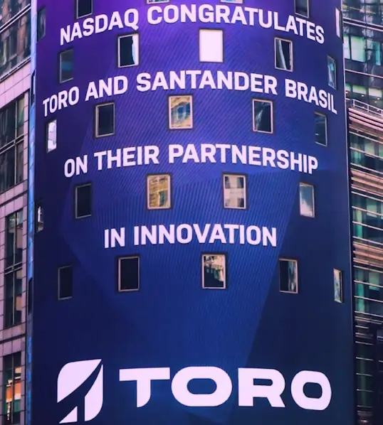 Nasdaq parabeniza parceria entre Toro e Santander Brasil